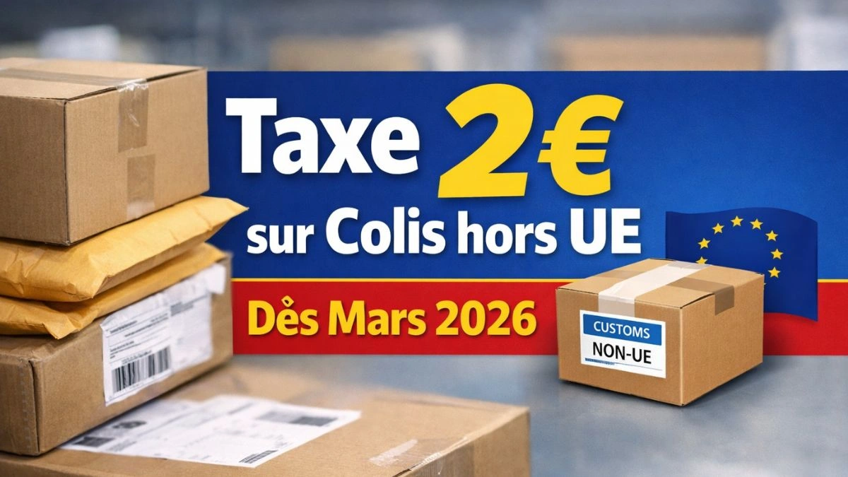 Taxe 2 € sur colis hors UE dès mars 2026